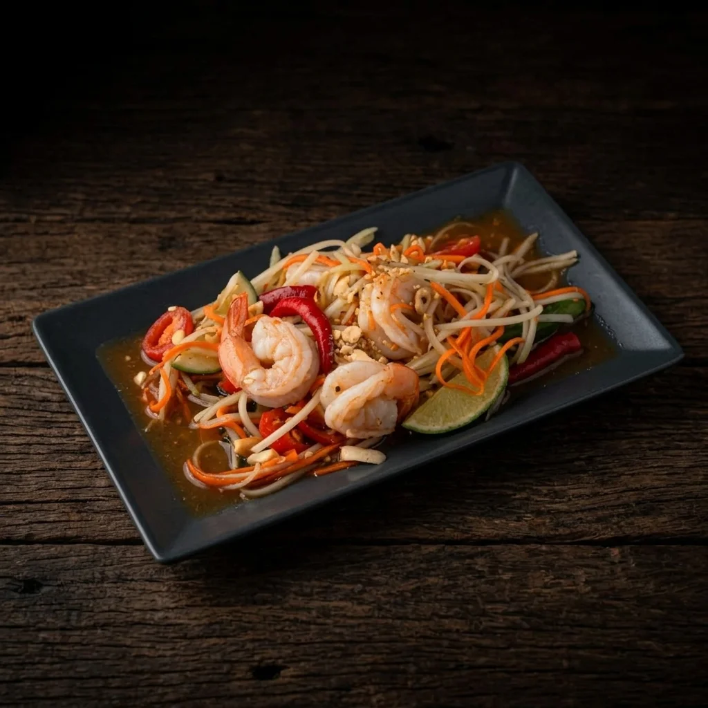 Ostra sałatka z zielonej papai z krewetkami Papaya Salat Shrimp